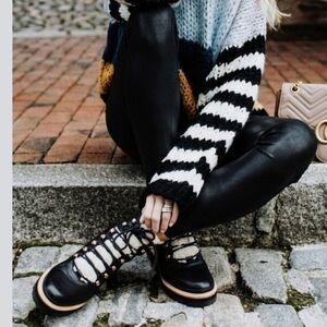 MARC FISHER Limited Edition "IDELLA" Shearling Hiking Lug Leather Buckle Boot- 9